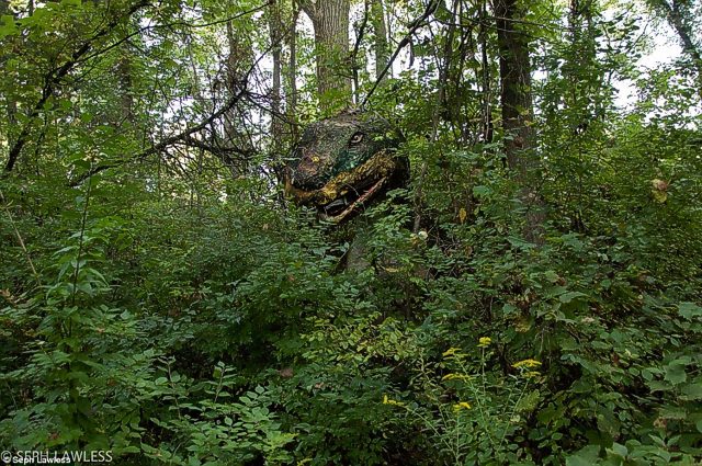 dinossauro5 Curiosidades: Jurassic Park da vida real abandonado em uma floresta