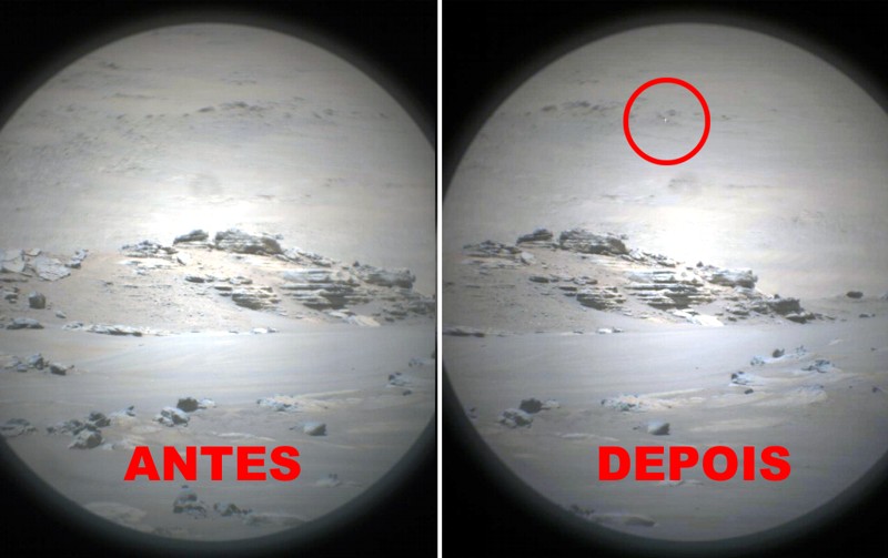 OVNI-MARTE-1 Possível OVNI voando sobre a superfície marciana é capturado pela Perseverance rover